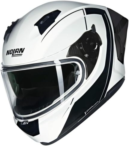 N60-6 Sport Mesmerico Kapalı Motosiklet Kaskı 341 Beyaz Siyah M