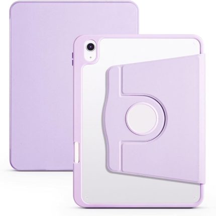 Ipad 11 inç A16 (11.Nesil) 2025 ile Uyumlu Kalem Bölmeli 360 Dönebilen Kapaklı Kılıf A3355, Lila