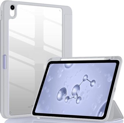 Air 11inç M2/M3 2025-2024 ile uyumlu Kılıf Grafiti Şeffaf Kalem Bölmeli Gri