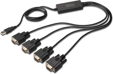USB 4x Seri Adaptör - RS232 Dönüştürücü - USB 2.0 Tip A - 4x DSUB 9M - FTDI Çip Seti - 1,5 m Bağlantı Kablosu