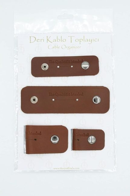 Kablo Toplayıcı Set Açık Kahve 3 Büyük 3 Küçük (Koyu Kahverengi)