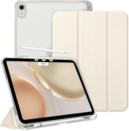 Air 11inç M2/M3 2025-2024 ile uyumlu Kılıf Flip Cover Kalem Bölmeli PC Case Gold