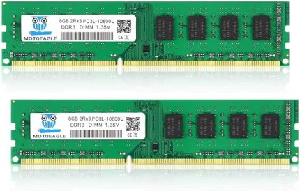 16GB Kit (2x8GB) PC3 PC3L 10600 UDIMM DDR3 DDR3L 1333MHz RAM PC3-10600U CL9 1.35V 240-Pin Non-ECC Tamponsuz 2RX8 Çift Sıralı Masaüstü Bellek