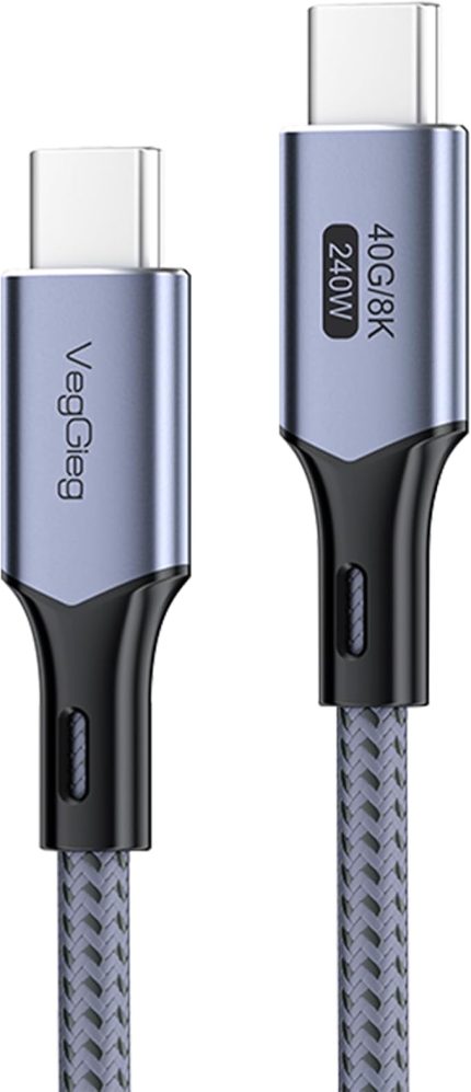 4.0 E-Mark 240W 40Gbps Thunderbolt 4 8K 60Hz Type-C Görüntü Hızlı Şarj ve Data Kablosu 1 Metre