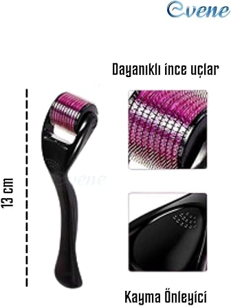 Dermaroller Cilt Saç Yüz Bakımı Saklama Kaplı 540 İğneli + Jade Roller Yüz Masaj Aleti Seti (1.00 MM Dermaroller) - Görsel 3