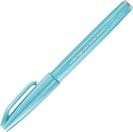 SES15C-S2X Brush Sign Pen Gök Mavisi, Fiber Kalem, Fırça Benzer Uç, 1 Adet