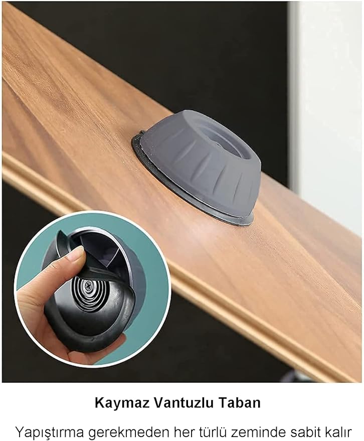 Makinesi Titreşim Gürültü Hareket Önleyici Mobilya Yükseltici Ayak Ped (4 Adet) - Görsel 2