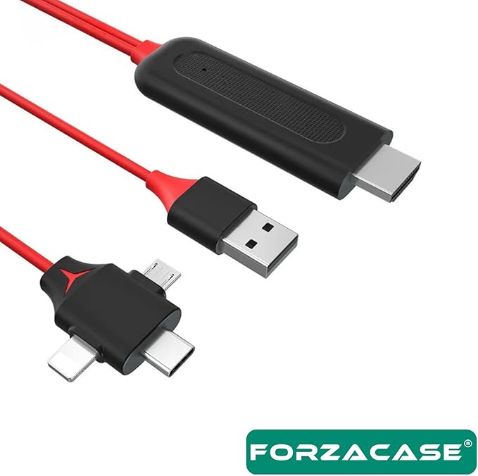 Görüntü Aktarıcı Kablo Lightning Type-C Micro USB to HDMI Dönüştürücü - FC450 - Görsel 2