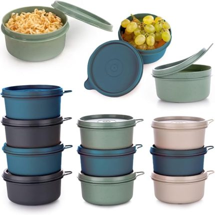 Yuvarlak Mini Saklama Kabı Küçük Sızdırmaz Kapaklı Çok Renkli Pratik Amaçlı Kap Erzak Çerez Piknik Gıda (280, Yuvarlak, 8, Set 1)