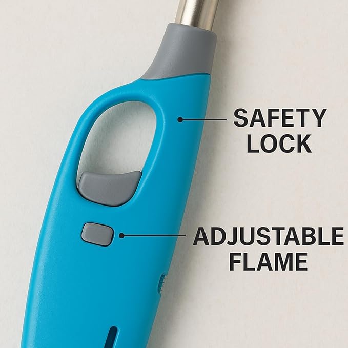 Gazlı Çakmak – Renkli, Güvenlik Kilitli, Ayarlanabilir Alevli, Yeniden Doldurulabilir, Mum, Ocak, Şömine, Mangal İçin - Görsel 5