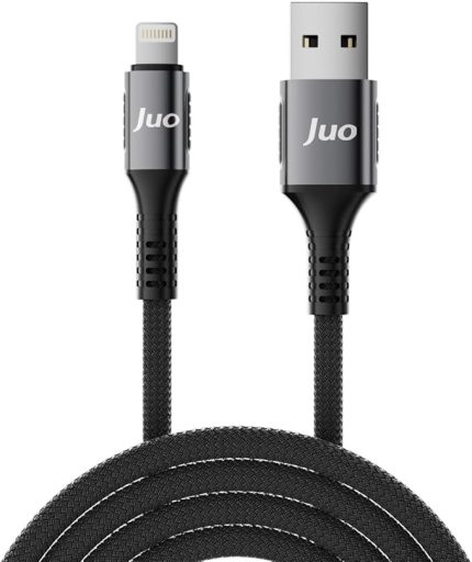 12W 2.4A USB-A to Lightning iPhone iPad ile Uyumlu Örgülü Hızlı Şarj ve Data Kablosu 1 Metre