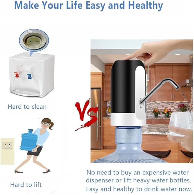 Damacana Su Pompası Otomatik,Elektrikli Su Şişesi Pompası,1200 mAh Damacana Su Pompası,Ev, Ofis, Kamp Için Uygundur - Görsel 3