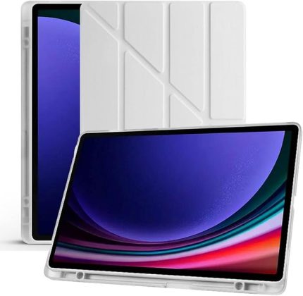 FE+ / S10 FE Plus 13.1 İnç İle Uyumlu Kalemlikli, Uyku Modlu, Mıknatıslı, Üçgen Standlı, Darbeye Dayanıklı Kaplama Akıllı Kılıf (Gri, Galaxy Tab S10 FE Plus 13.1")