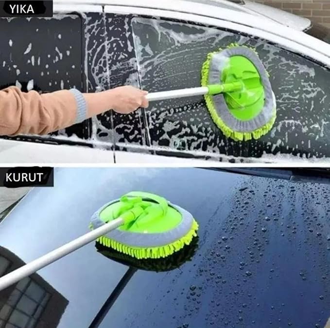 Yıkama Fırçası,Araba Mopu, Paspas Temizleme Aleti Uzun Saplı Yıkama Detaylandırma Fırçası,Mikrofiber Temizleme Aleti Seti Fırça Silgi Için Arabalar Araç İçin Çiziksiz Temizleme Seti - Görsel 5