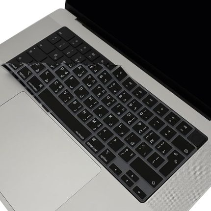MacBook klavye koruyucu Silikon Koruma Filmi, ARAPÇA BASKI Ters L Enter Uyumlu, Yıkanabilir Sıvı Toz Önleme,Türkçe Q,Air 13-15 inç M4-M3-M2-Pro 14-16 inç M5 A3434,A2681,A2941,A2442 Siyah