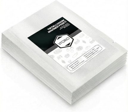 100 Adet Tırtıklı Vakum Makinesi Poşeti Torbası (SEÇENEKLİ) (20x25cm)