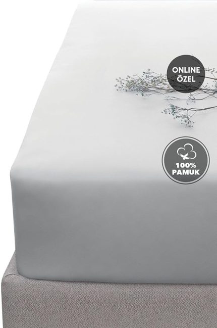Softy Tek Kişilik%100 Pamuk Lastikli Penye Çarşaf - Gri