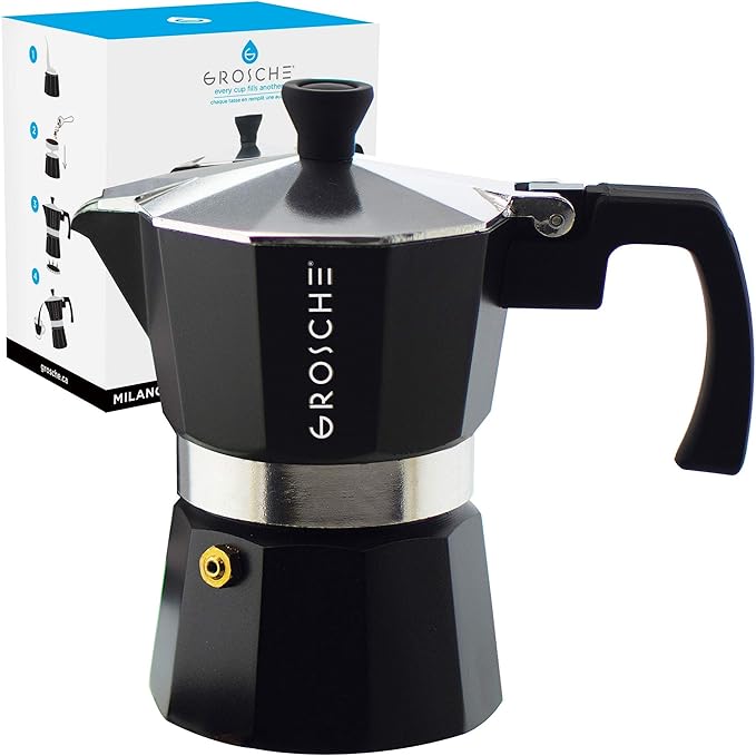 Milano Ocak Üstü Espresso Makinesi Moka pot 1 espresso Fincan - 17 fl, Siyah, Küba Soba üst kahve makinesi Moka İtalyan greca kahve makinesi bira percolator