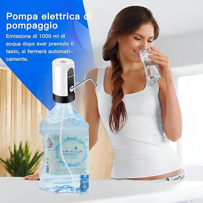 Damacana Su Pompası Otomatik,Elektrikli Su Şişesi Pompası,1200 mAh Damacana Su Pompası,Ev, Ofis, Kamp Için Uygundur - Görsel 2