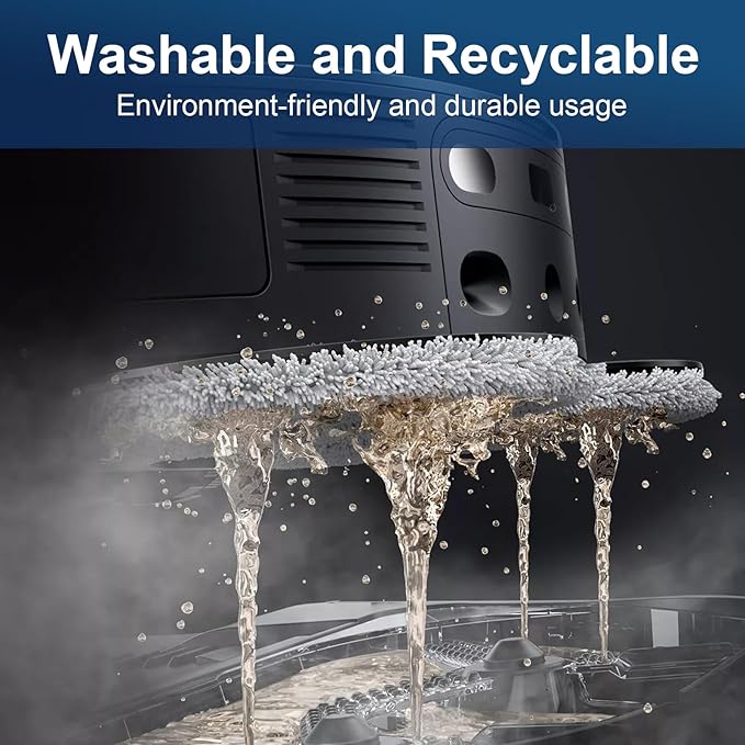 L10s Ultra, X40 Ultra Complete, L10 Prime, L20 Ultra, L10s Pro Ultra, L10s Plus, L10s Pro robot elektrikli süpürge için 8 adet silme bezi, mikrofiber silme pedi aksesuar seti - Görsel 3