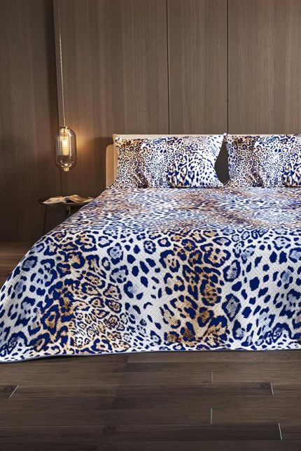 Çift Kişilik Pike Takımı - Water Flowers Yeşil Jakar Dokuma, pike4511