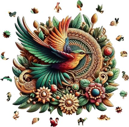 Puzzle Yetişkin - Sinek Kuşu - 250 Parça, 29 x 28 cm - Yapıştırıcı Folyo Dahil - Benzersiz Şekilli Parçalar & Özel Figürler - WZ-19