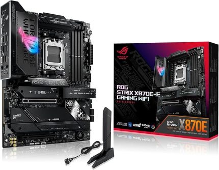 ROG STRIX X870E-E GAMING WIFI AMD X870E Soket AM5 DDR5 8400+(OC) MHz ATX Gaming (Oyuncu) Anakart | AMD, X870E, ATX, 18+2+2 Güç Stages, Dynamic OC Switcher, Core Flex, DDR5, WiFi 7, M.2, PCIe 5.0