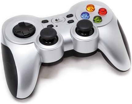 F710 Kablosuz Gamepad, 2.4 GHz Kablosuz Bağlantı Özelliği, Çift Titreşimli Bildirim Motoru, 4 Düğmeli Hassas D-Pad, XID Modu, Gri