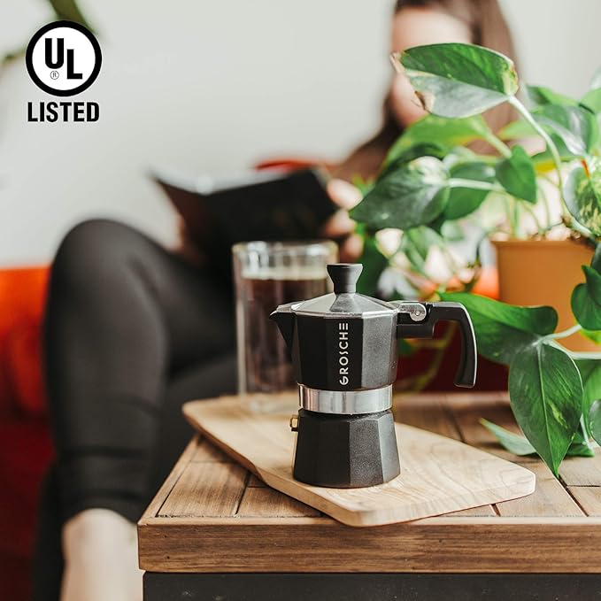 Milano Ocak Üstü Espresso Makinesi Moka pot 1 espresso Fincan - 17 fl, Siyah, Küba Soba üst kahve makinesi Moka İtalyan greca kahve makinesi bira percolator - Görsel 2