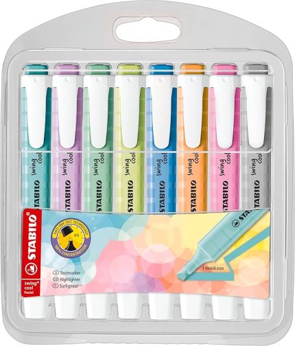 swing cool Pastel - Fosforlu Kalem - 8'li Paket - Çeşitli Renkler