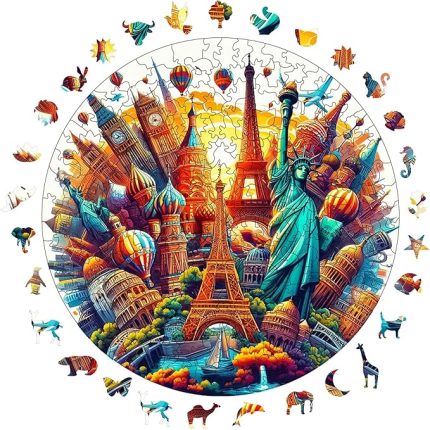 Puzzle Yetişkin - Dünya Şehirleri - 252 Parça, 29 x 29 cm - Yapıştırıcı Folyo Dahil - Benzersiz Şekilli Parçalar & Özel Figürler - A1-11