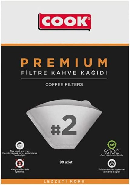 Premium Filtre Kahve Kağıdı, Ebat 2, 80 Adet