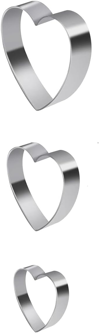 Çok Amaçlı Kurabiye Kalıpları, 5 Farklı Şekil, 3'lü Set (Kalp Şekilli)