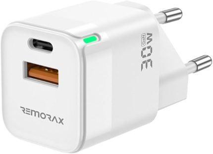 PD 30Watt GaN Hızlı Şarj Aleti, A + C Girişli, Beyaz