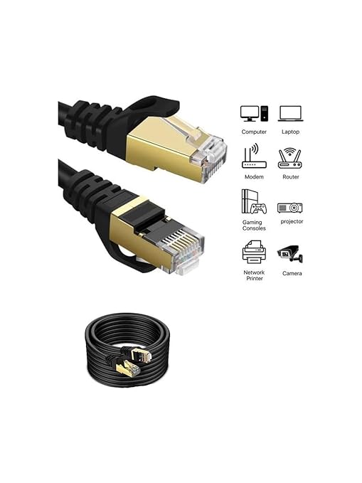 Narita Cat 7 Ağ Kablosu, 10Gbps Ethernet Kablo, 1.5 Metre, Siyah - Görsel 3