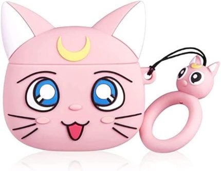 AirPods 1. Nesil / 2. Nesil için Kılıf Cartoon Figürlü Silikon Crtn-Fgr-Slr-Mn-Dna [AirPods 1/2 ile Uyumlu Kılıf - Gül Kurusu]