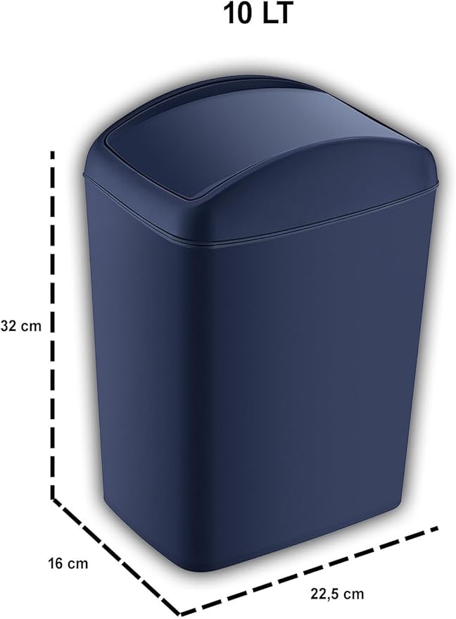 Soft Çöp Kutusu Döner Kapak 10 LT LACİVERT - Görsel 3