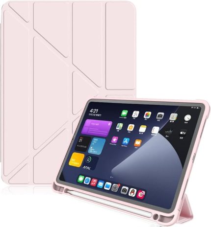 6. Nesil 9.7 ile uyumlu Kılıf Kalem Bölmeli Trifolding Case A1893 A1954 Rose Gold