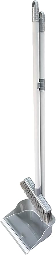 Plastik Saplı Faraş Takımı (Süpürge ve Saplı Kürek) (Gri)