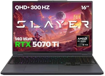 Garaj Slayer R9T3D-5070Ti C1 AMD Ryzen 9 9955HX3D 32GB RAM 1TB SSD RTX5070Ti 16" QHD+ IPS 300Hz FreeDOS Gaming Laptop