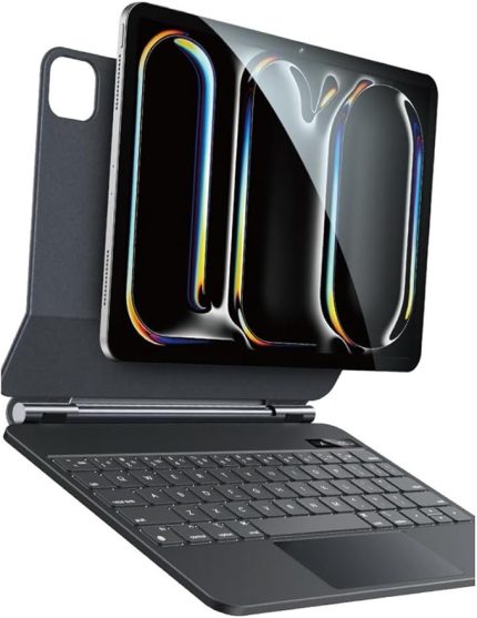 iPad Pro 11 (2024) ile Uyumlu TouchPad Case Magic Keyboard Folio Utra Slim Klavyeli Tablet Kılıfı KB30 (iPad Pro 11 (2024) - KB30)