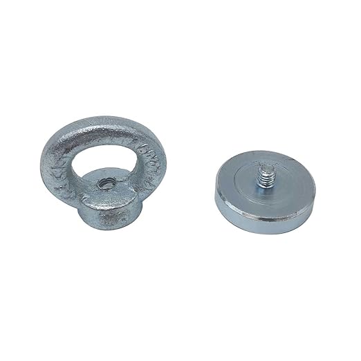 Deniz Mıknatısı - Fishing Magnet - Neodyum Daimi Çelik Mıknatıs - Halkalı Pot Mıknatıs - Nikel Kaplı - Paslanmaz - Kararma Yapmaz - Tuzlu Suya Dayanıklı (Ø32 mm (25 kg)) - Görsel 2