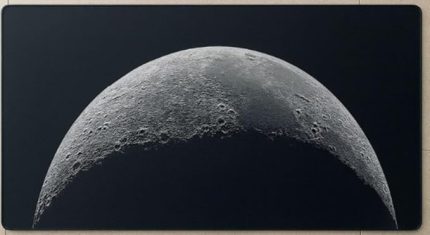 Boy 90x40 XXL Düz Siyah Mouse Pad Kauçuk Kaymaz Alt Taban Yumuşak Kumaş Oyuncu MousePad Bilgisayar ve Dizüstü Notebook Uyumlu (Ay Yüzeyi Desenli)