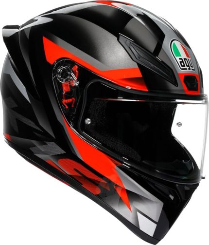 K1 S Motosiklet Kaskı Kapalı Kask Fastlap Black Grey Red L