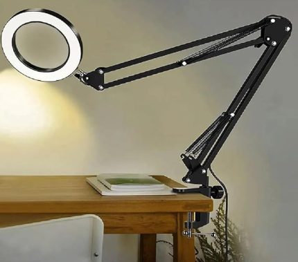 Kıskaçlı Yuvarlak Işık 10 inç (25cm) Stüdyo Halka Işık ve Tripod Fotoğraf Makinesi Kamera Youtuber Twich Yayıncı Işığı - NB55 (NB55 - Siyah)