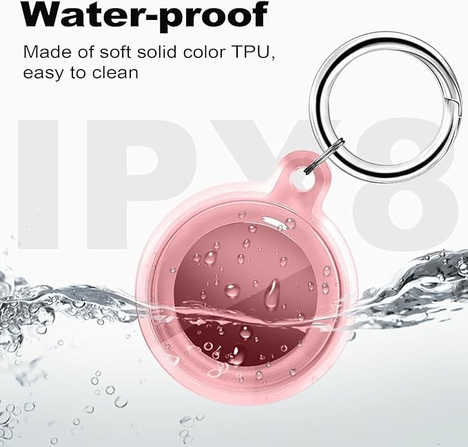 ile uyumlu Kılıf Su Geçirmez Ultra Şeffaf Görünümlü Kılıf ve Anahtarlık, Sert Silikon Şeffaf Renkli (Pembe) - Görsel 2