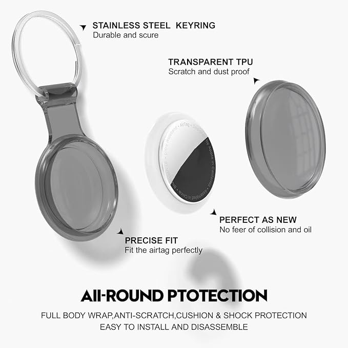 ile uyumlu Kılıf Su Geçirmez Ultra Şeffaf Görünümlü Kılıf ve Anahtarlık, Yumuşak Renkli Silikon (Siyah) - Görsel 2