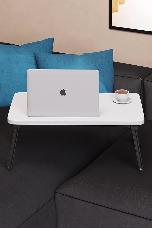 Laptop Sehpası Katlanabilir Yatak Koltuk Üstü Kahvaltı Bilgisayar Sehpası (Beyaz) - Görsel 2