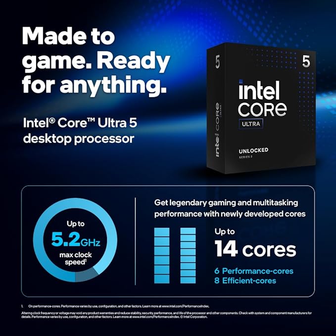 Core™ Ultra 5 masaüstü işlemci, 245 KF 14 çekirdek (6 P çekirdek + 8 E-çekirdek) 5,2 GHz'e kadar - Görsel 2