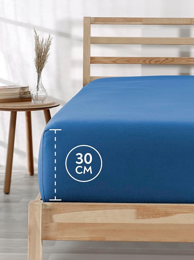 Berb |%100 Pamuklu | Tek/çift Kişilik Lastikli Penye Çarşaf | Fitted Jersey (Lacivert, 100x200) - Görsel 2